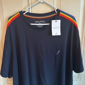 Nautical 3XL blue T-shirt rainbow stripped